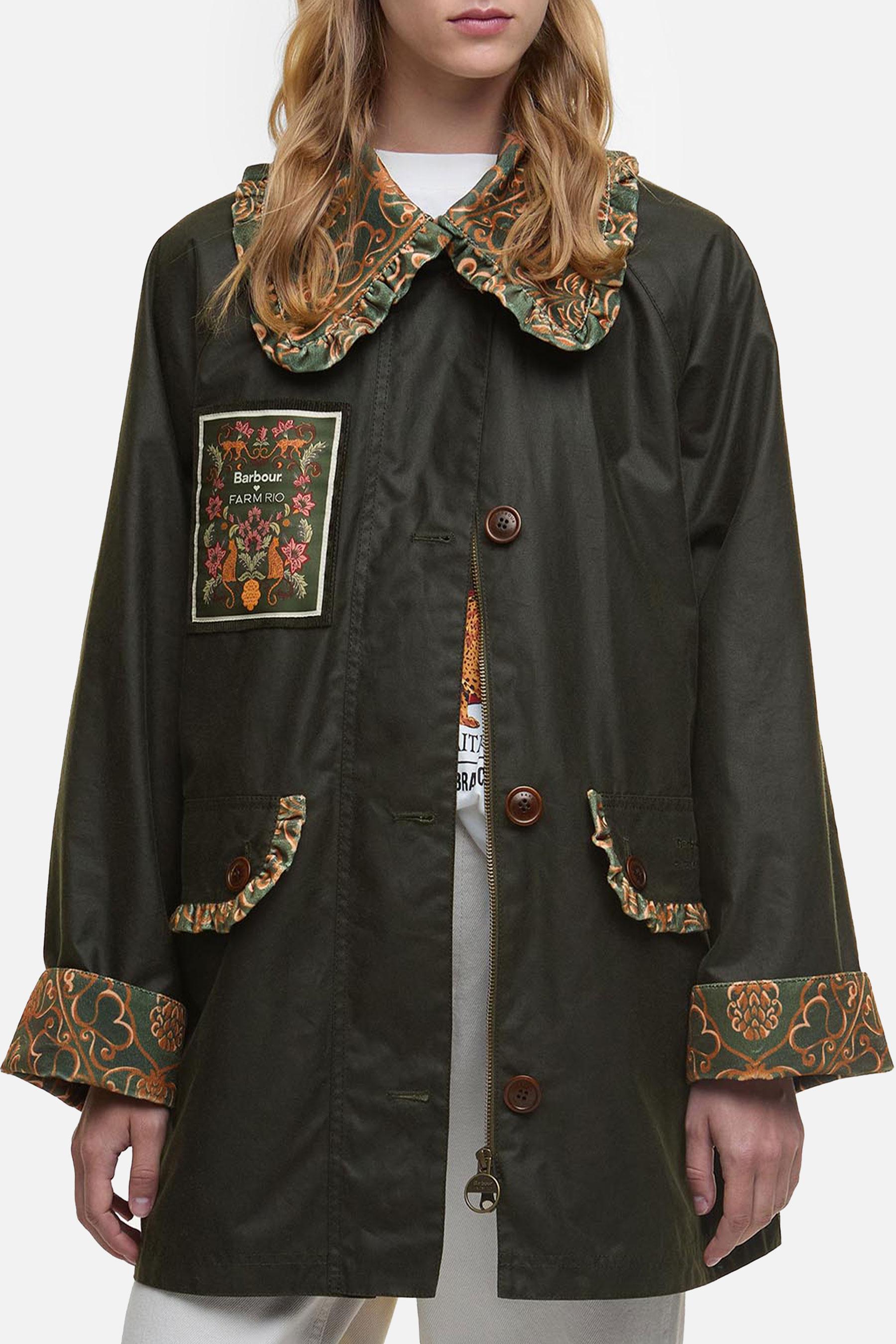 Barbour BARBOUR X FARM RIO MARIA-CLARA WAX JACKET $422.60 USD