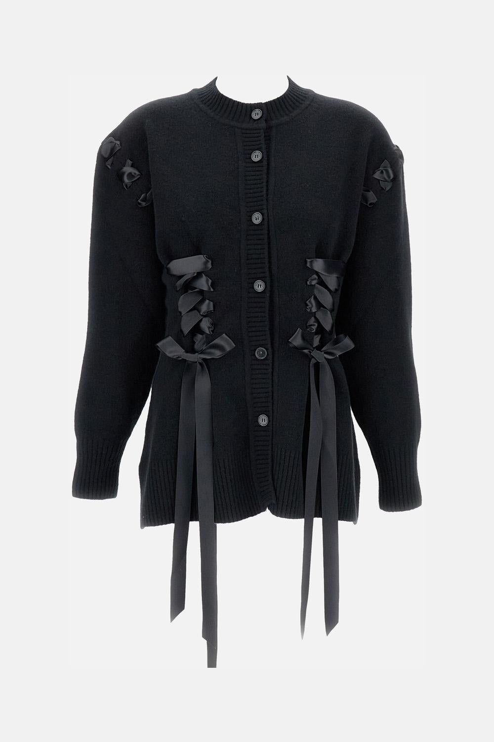 Simone Rocha Cardigan with Ribbon Corset Detail $450.68 USD
