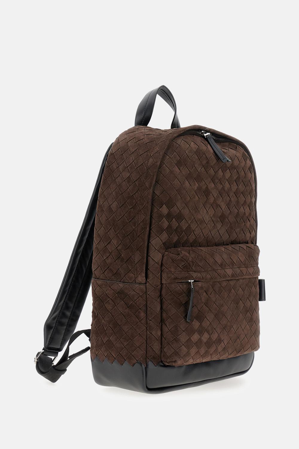 bottega veneta leather backpack Bottega Veneta INTRECCIATO SUEDE BACKPACK $4,900.00 USD